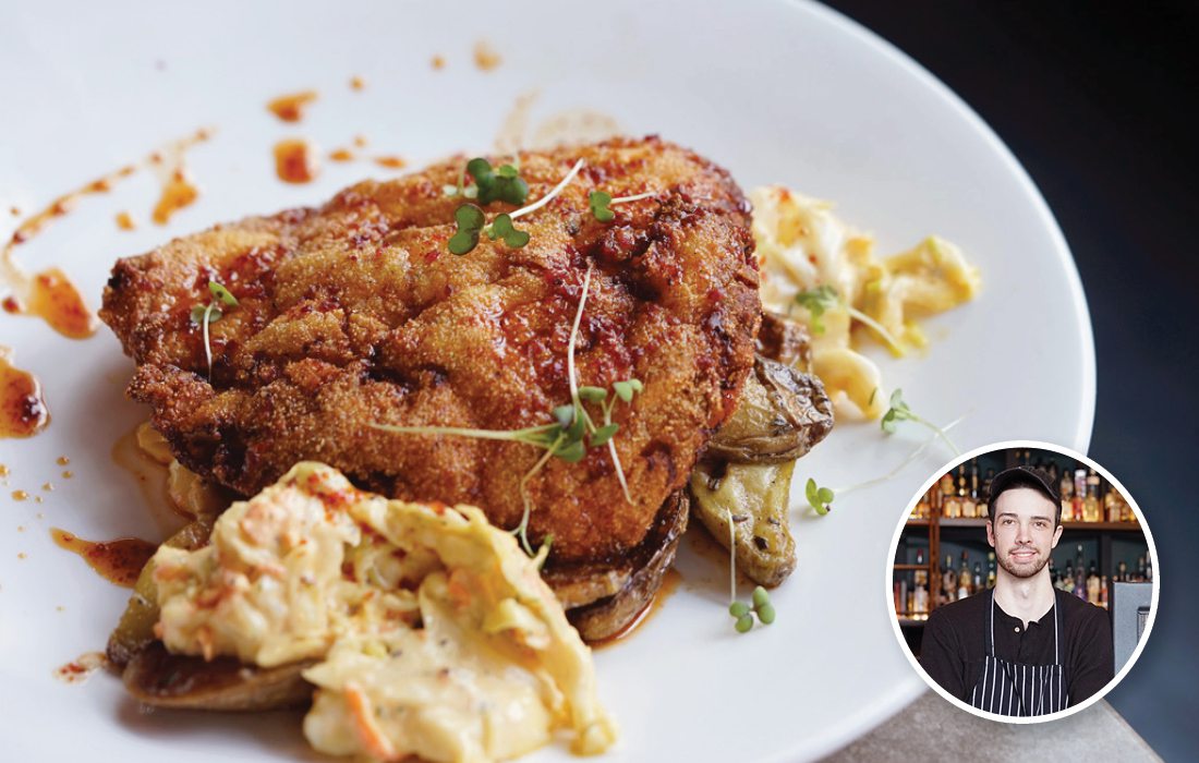 Fried Chicken Breast with Coleslaw, New Potatoes and Carolina Mop Sauce from The Order