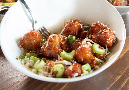 Spicy Buffalo Cauliflower bites at The Rock in Springfield, MO