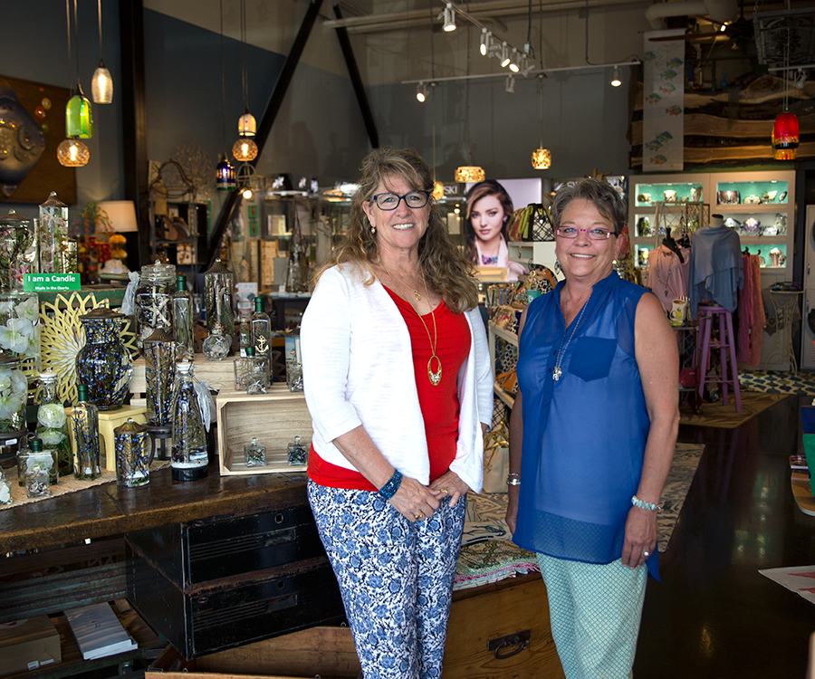 Lifelong friends and co-owners Linda Cherry and Rosemary Knaust mix national names with local finds in The Crystal Fish, Gifts of Distinction.