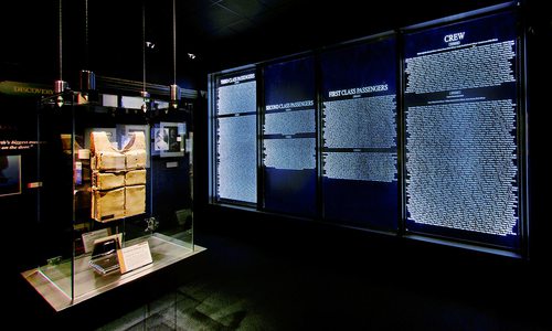 Life jacket on display at the Titanic Museum Attraction in Branson, MO