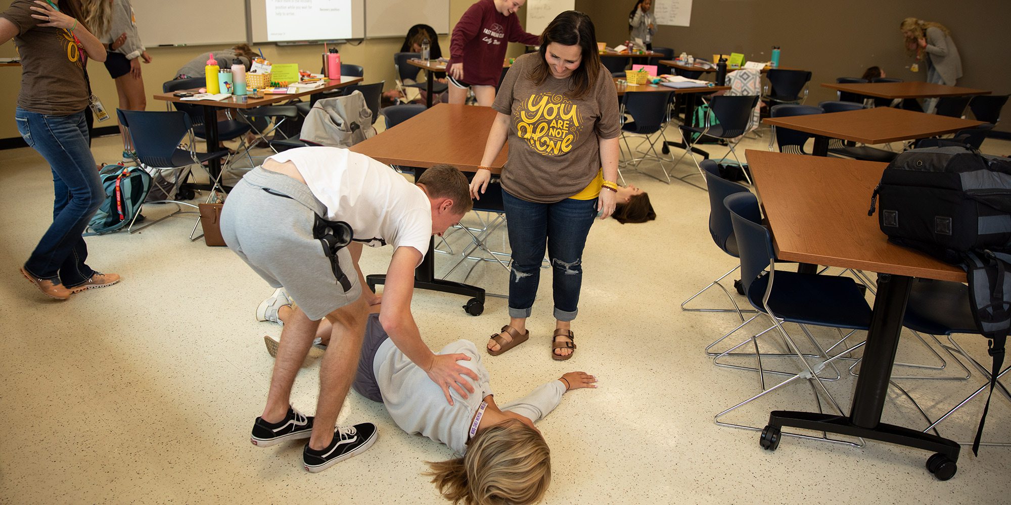 Kickapoo High School students learning how to handle a mental health crisis