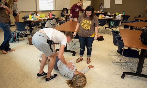 Kickapoo High School students learning how to handle a mental health crisis