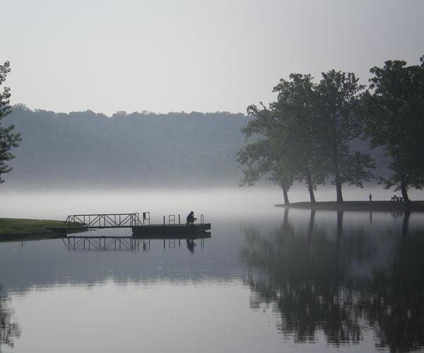 Morning Fog Rolling Across the Lake in Knoxville Tennessee