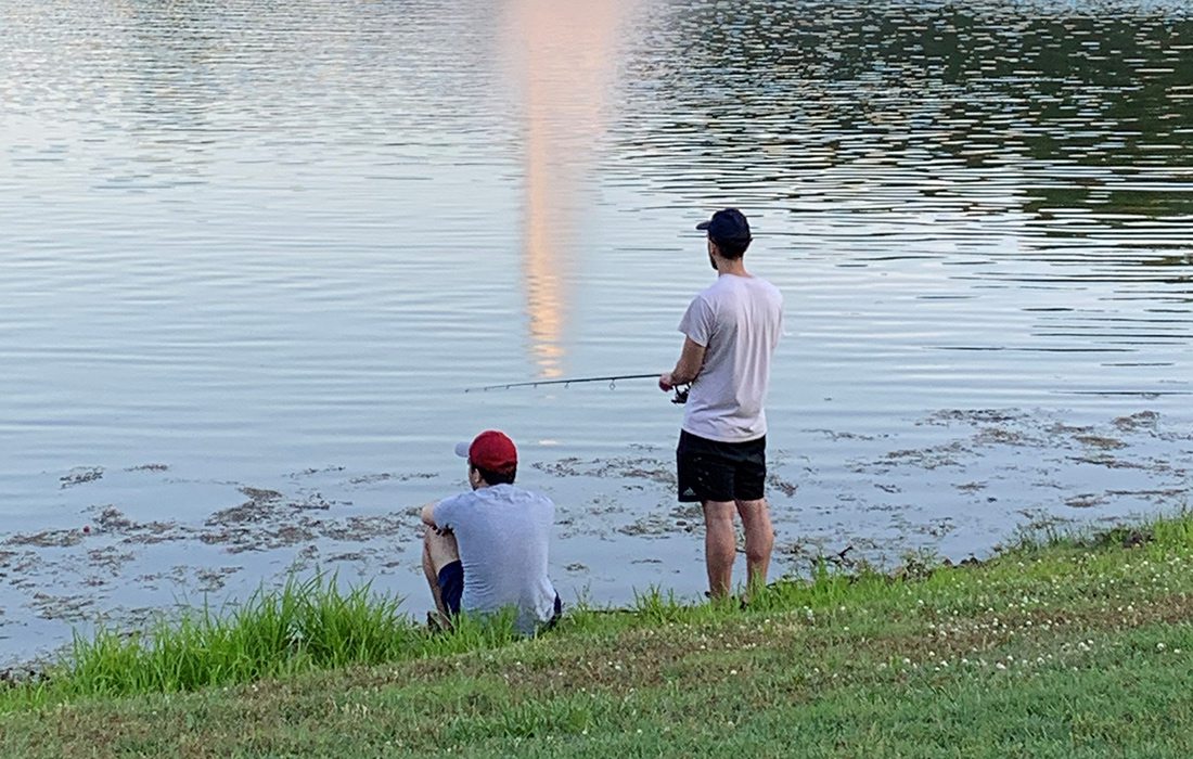 Fishing at Lions Lake in Warrensburg, MO