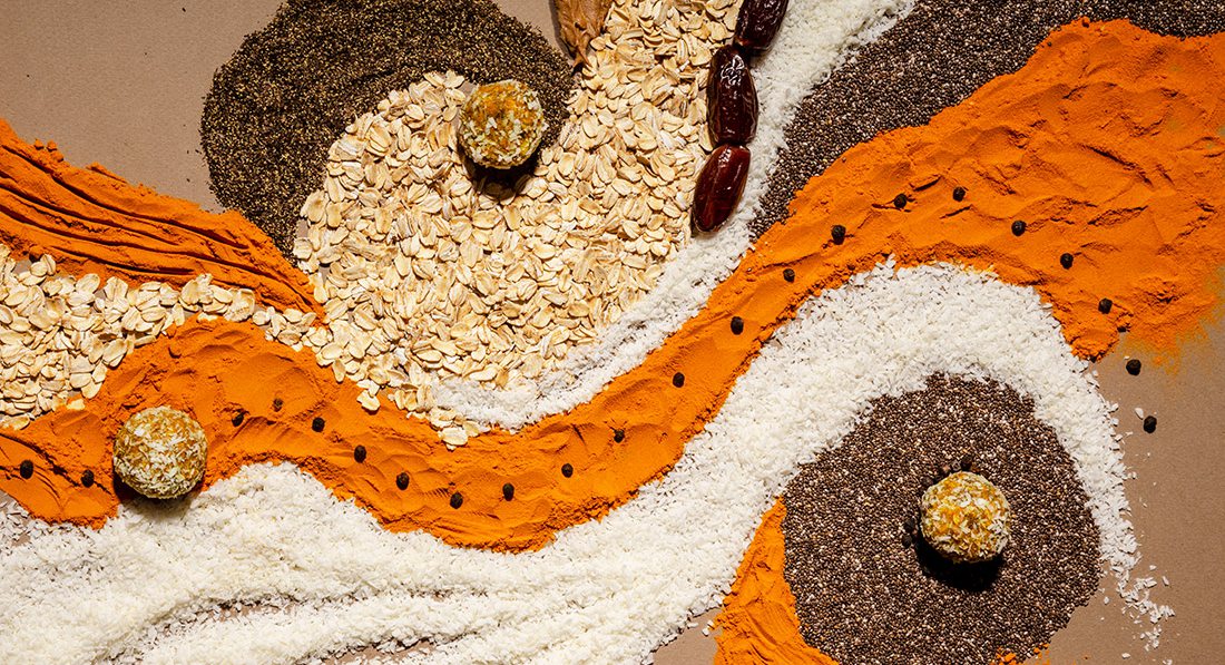 Vegan, Gluten-Free and Nut-Free Turmeric Energy Balls