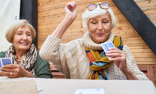 Seniors playing cards
