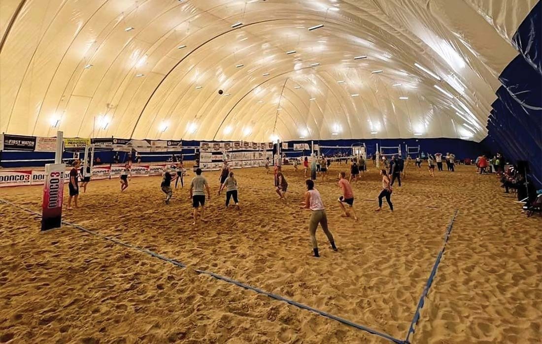 The indoor dome at Volleyball Beach Ozark