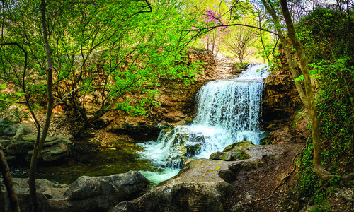Tanyard Creek Nature Trail waterfall.