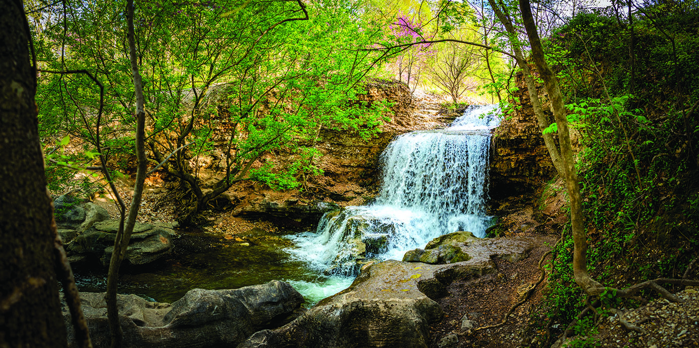 Tanyard Creek Nature Trail waterfall.