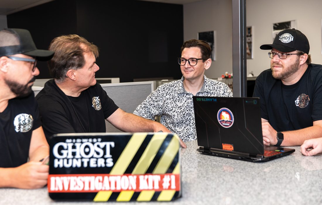 Talking with the Midwest Ghost Hunters team.