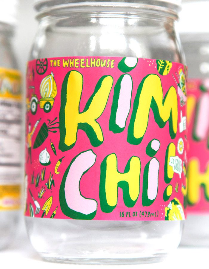 Wheelhouse Kimchi label design by Frank Norton