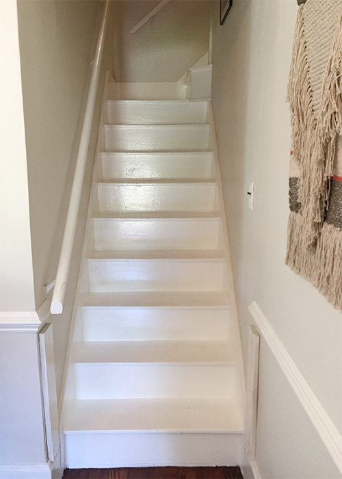 white painted stairs