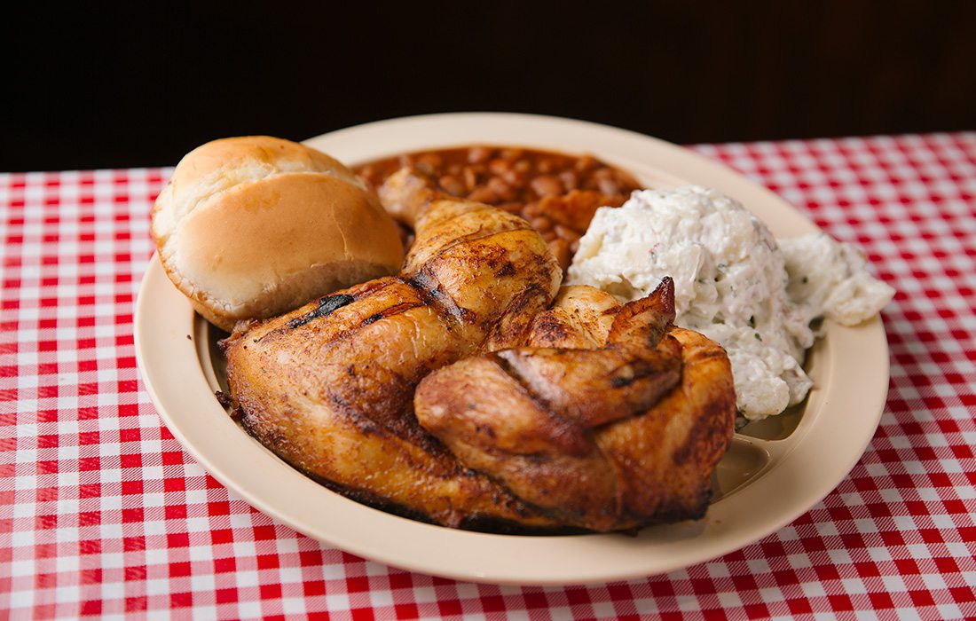 Roasted chicken catered meal from Whole Hog Cafe in Springfield MO