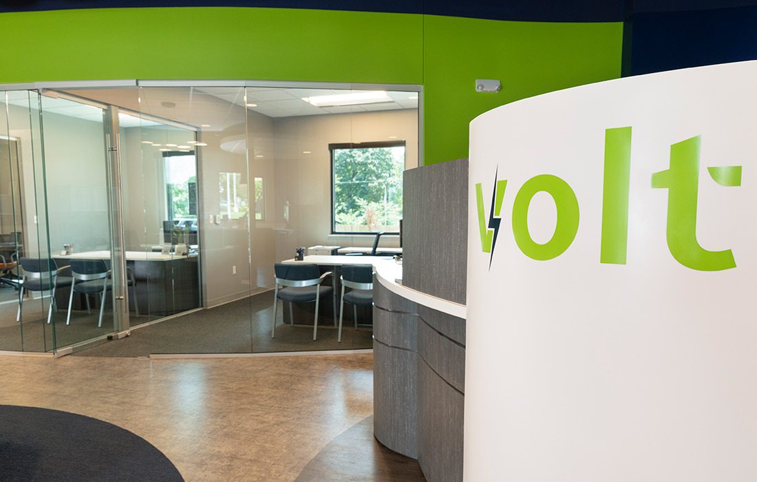 Modern office space at Volt Credit Union's headquarters in Springfield MO