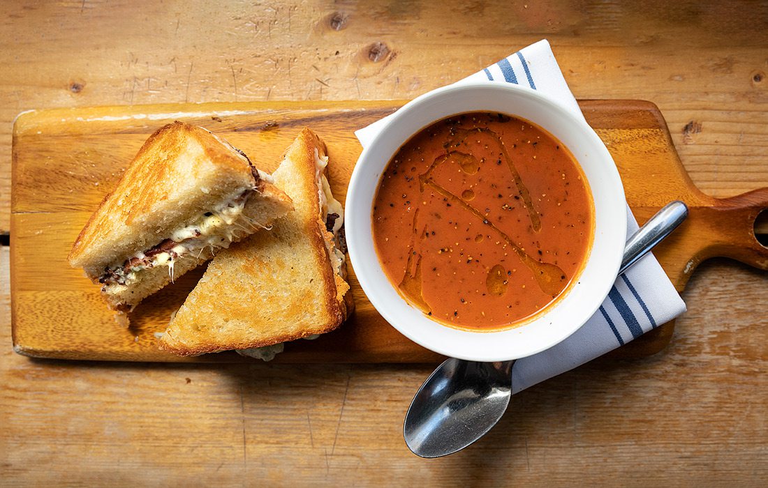 Tomato soup and grilled cheese