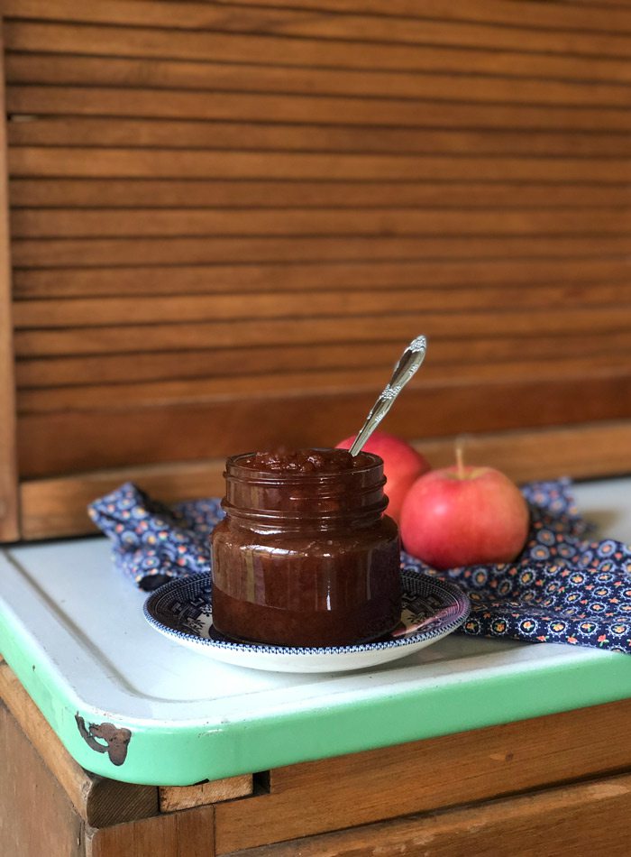 Jar of apple butter.