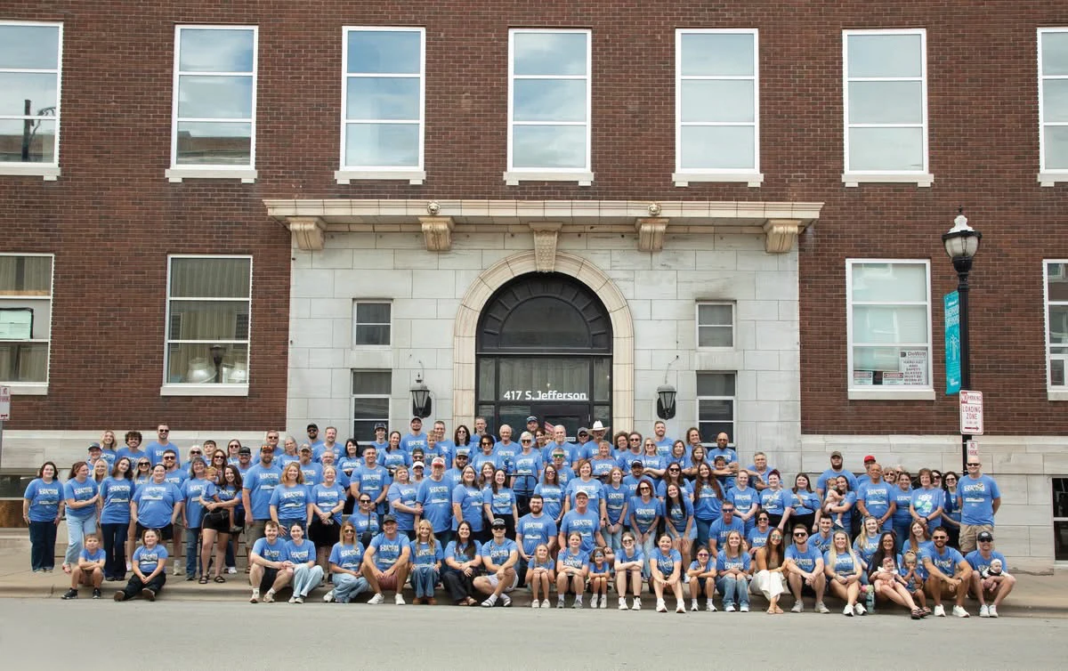 Phelps County Bank employee-owners outside the bank.