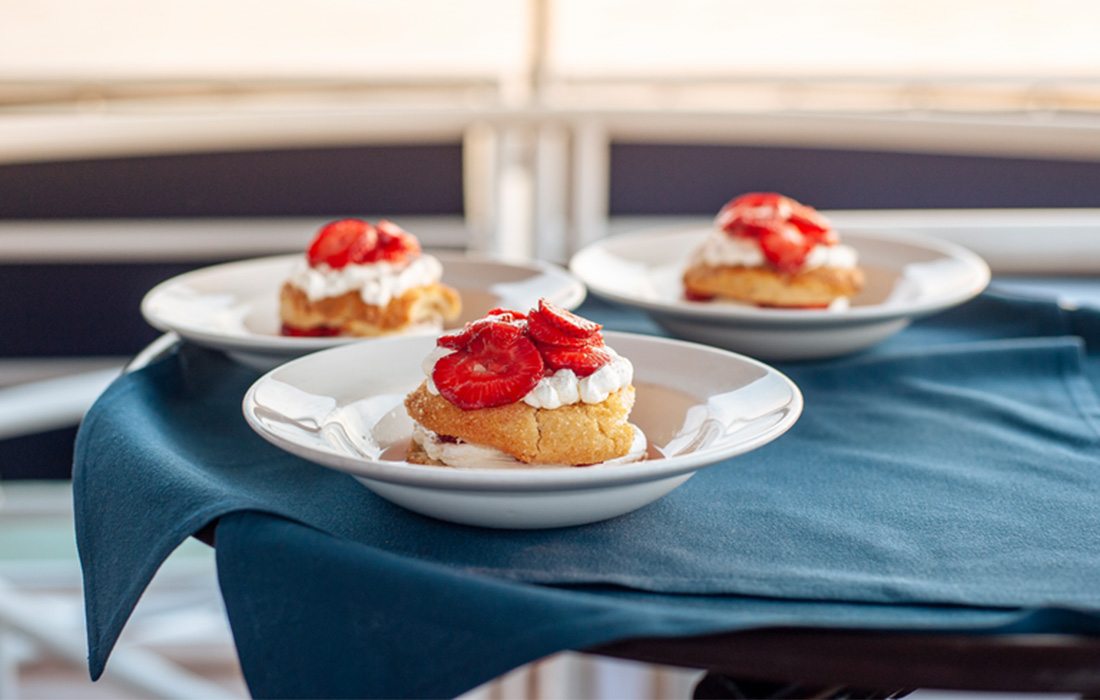 Dessert offered on the Lady Liberty dining cruise.