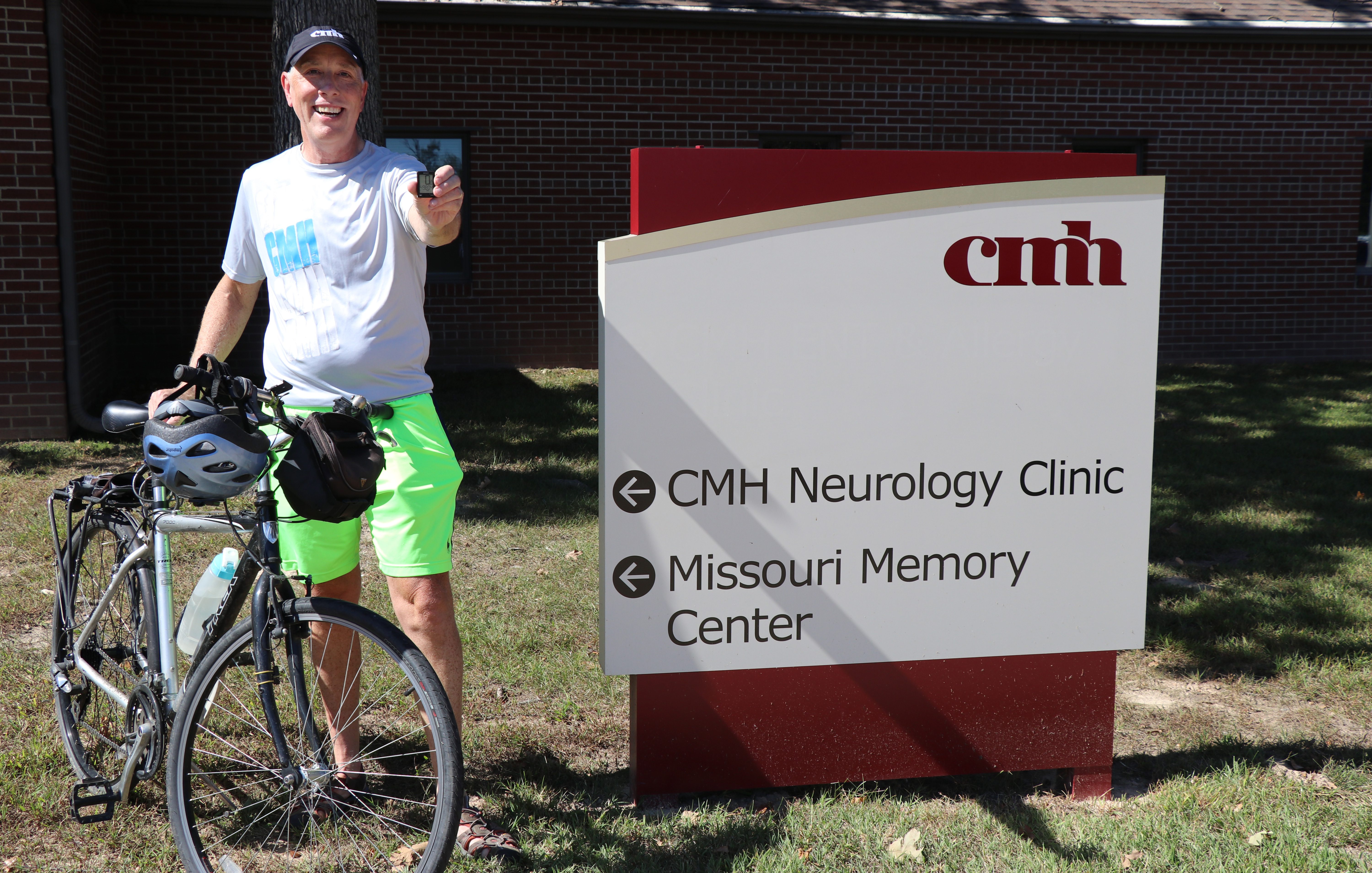 Citizens Memorial Hospital neurologist Curtis Schreiber biking in his downtime