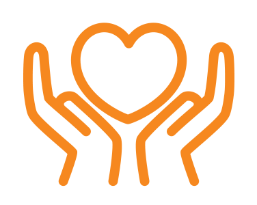 charitable heart in hands illustration