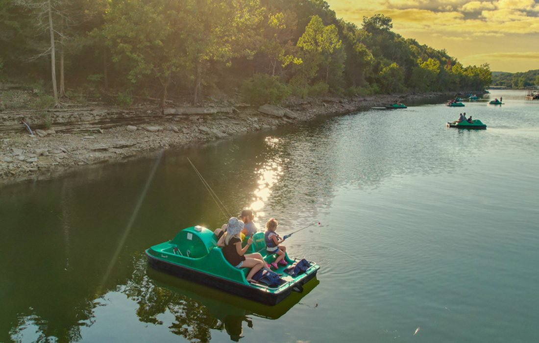 Pedal boats are another courtesy of Big Cedar Lodge.