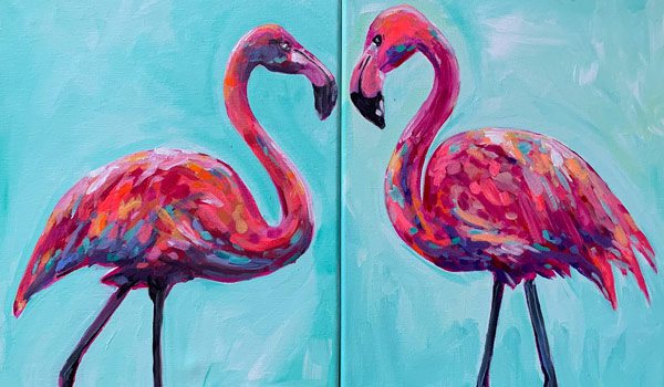 Painting of Flamingos
