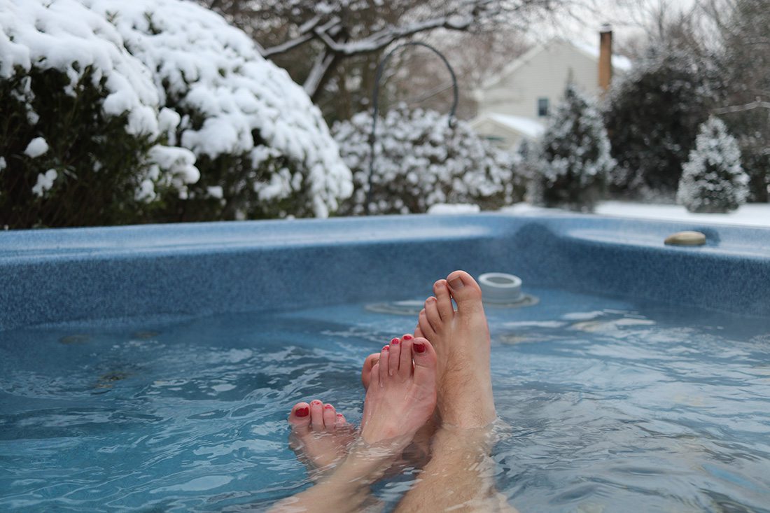 Outdoor Hot tub during Winter