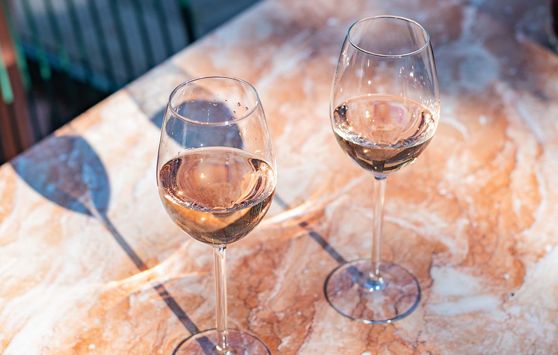 Glasses of Rosé Wine
