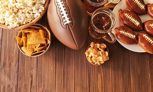 Super Bowl food and football