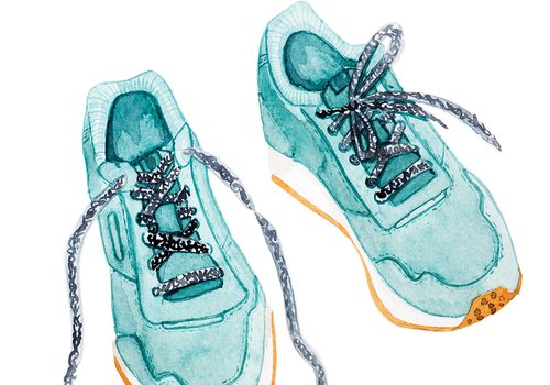 Stock photo of athletic shoes.