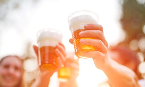 Beer garden stock photo