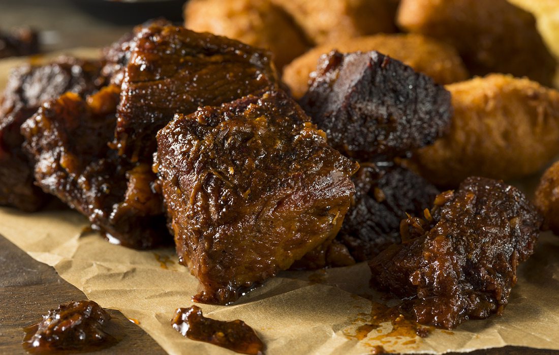 Burnt ends stock image