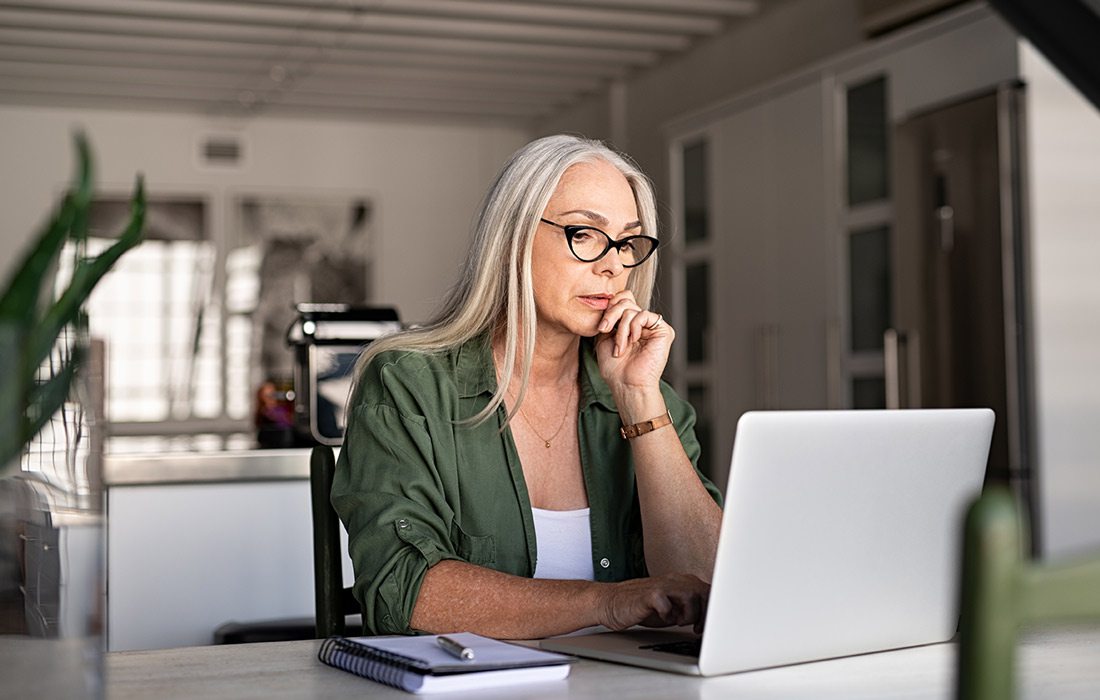 woman working from home