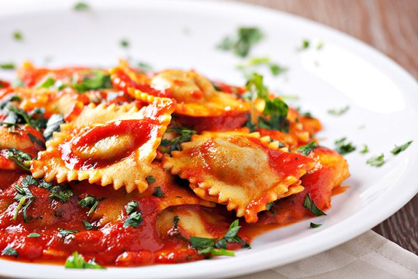 Ravioli dish stock image
