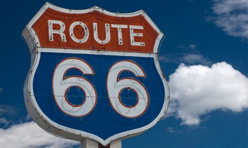 Route 66 sign post