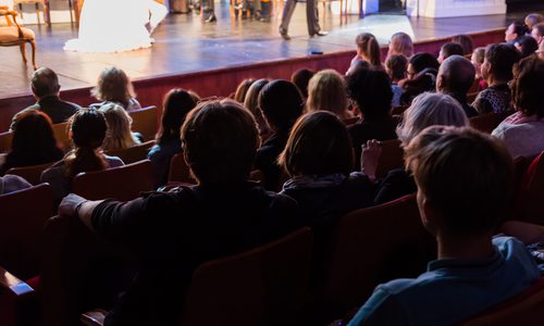 Theatre audience stock photo