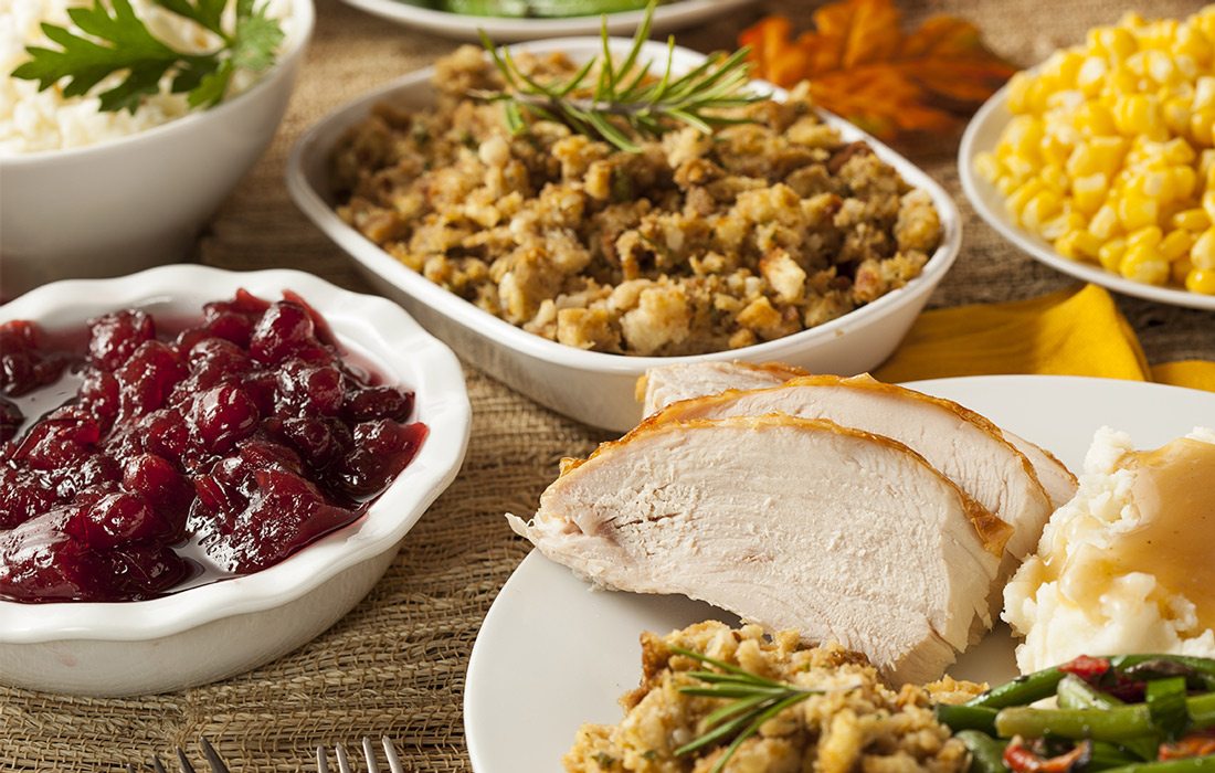 Thanksgiving spread stock photo