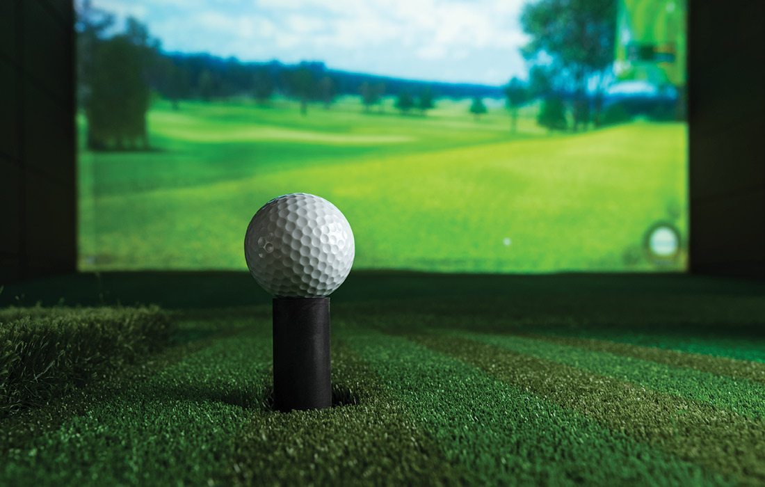 Simulated golf stock photo