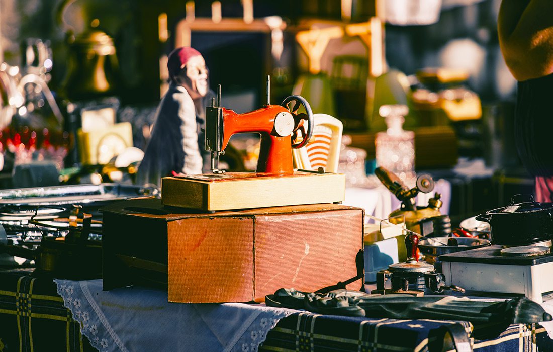 Vintage market items stock image