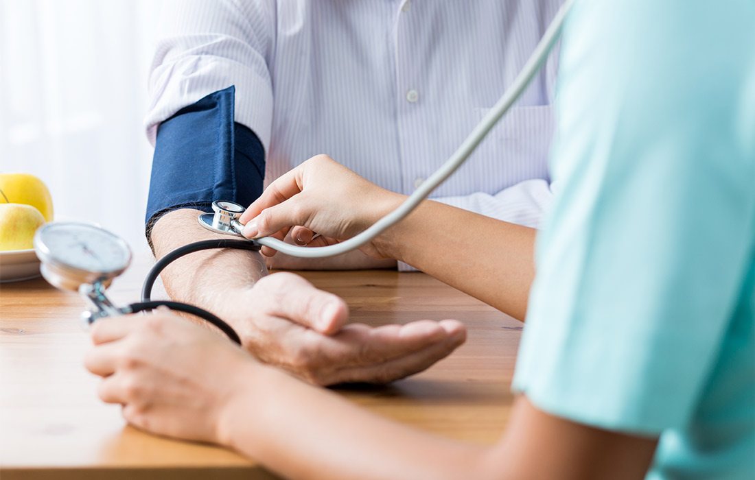 Nurse caring for patient