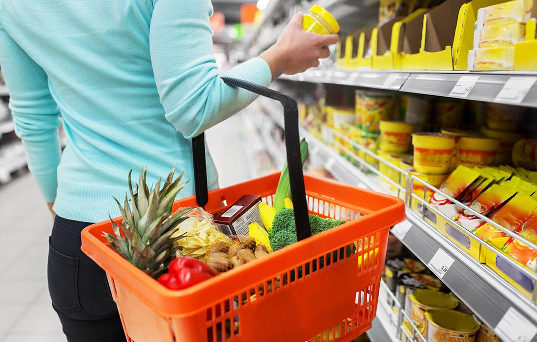 Stock photo of woman shopping in a supermarket