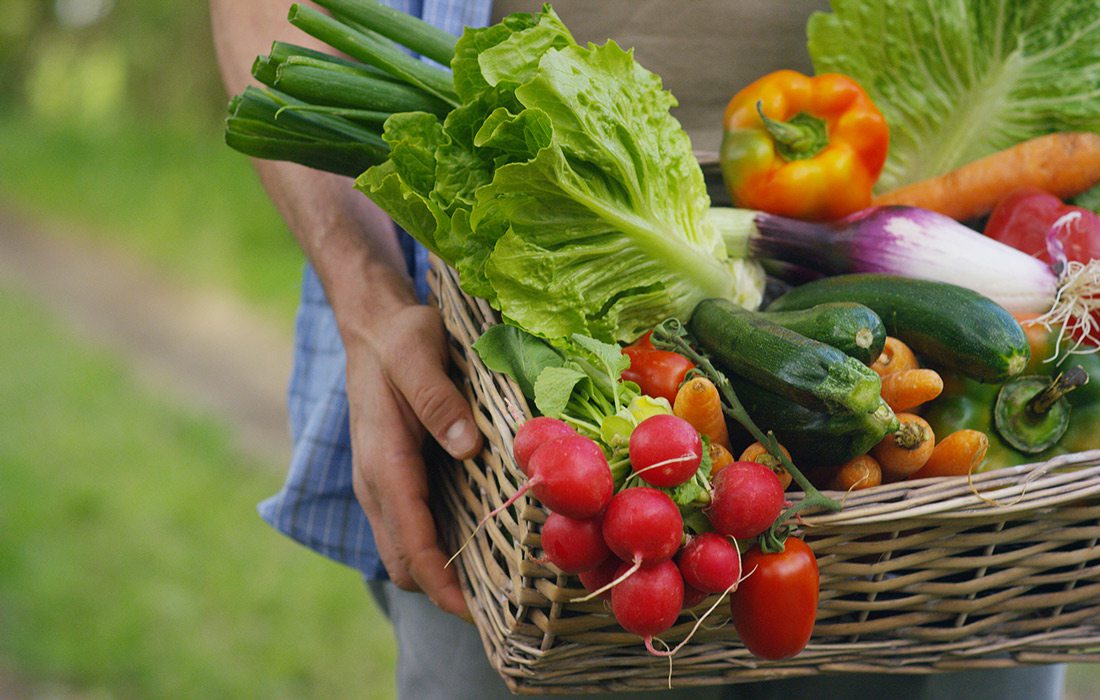 Box of fresh vegetables