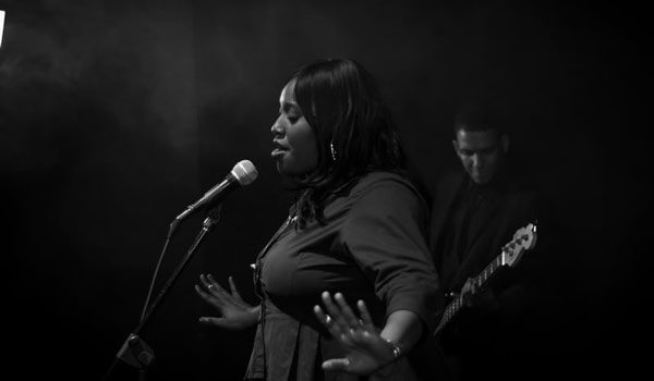 Singer in Black and White