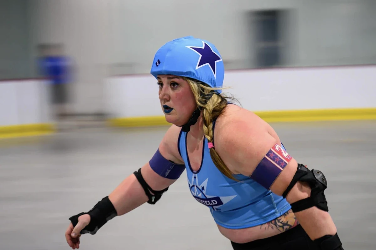 Springfield Roller Derby skaters competing on the rink