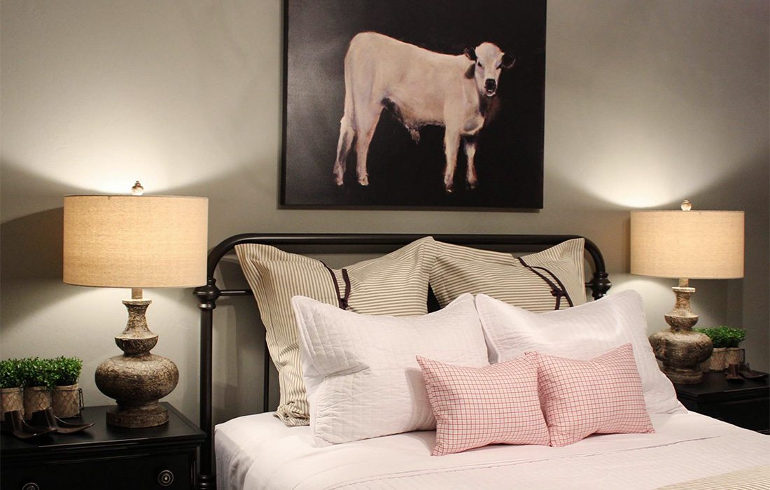 cow picture in a bedroom