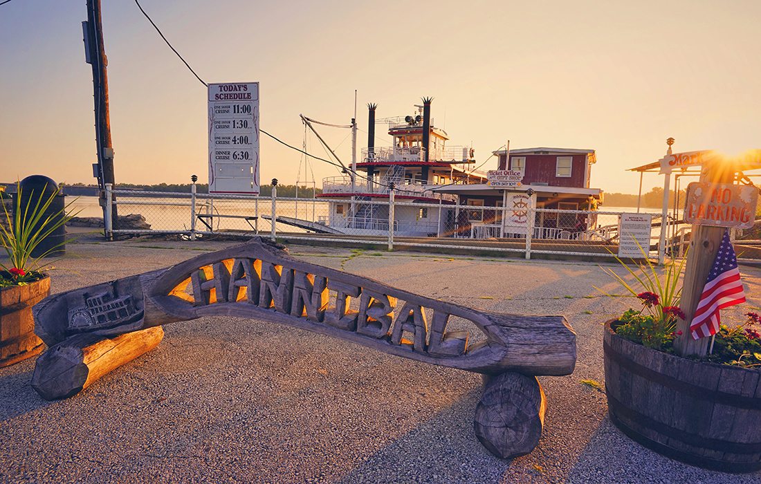 Visit Hannibal, MO, the famous hometown of author Mark Twain.