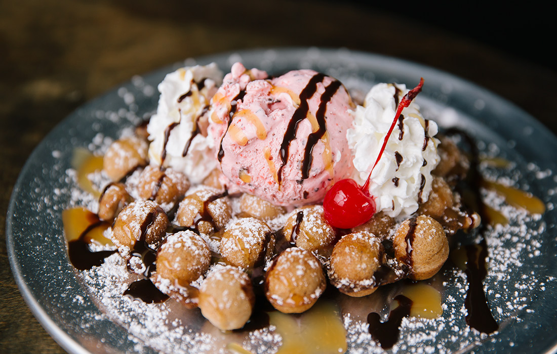 Bubble Waffle Sundae At The Funky Twig